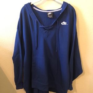 Nike Women’s XXL Lace Front Hoodie Sweatshirt Deep Navy Blue